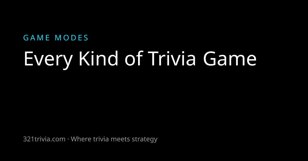 Trivia Game Modes: Live, Auto Host, Bingo, Grid & More · 321Trivia